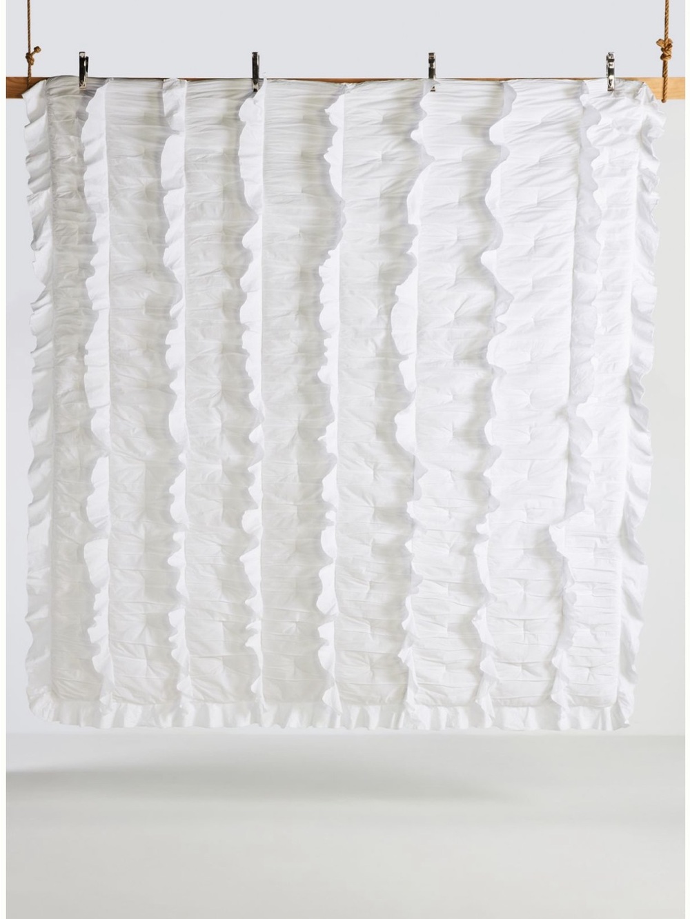 Set‎ Zaida Ruffled Voile Fresh White Quilt + Shams